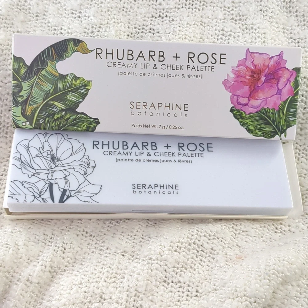 SERAPHINE botanicals Rhubarb+Rose Creamy Lip & Cheek Palette, 7g/0.25oz